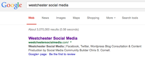 Westchester Social Media SEO screenshot